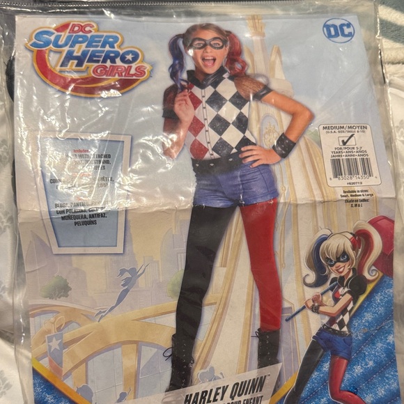 DC Super Hero Girls Harley Quinn Costume - Red, Black, Blue - Picture 1 of 1